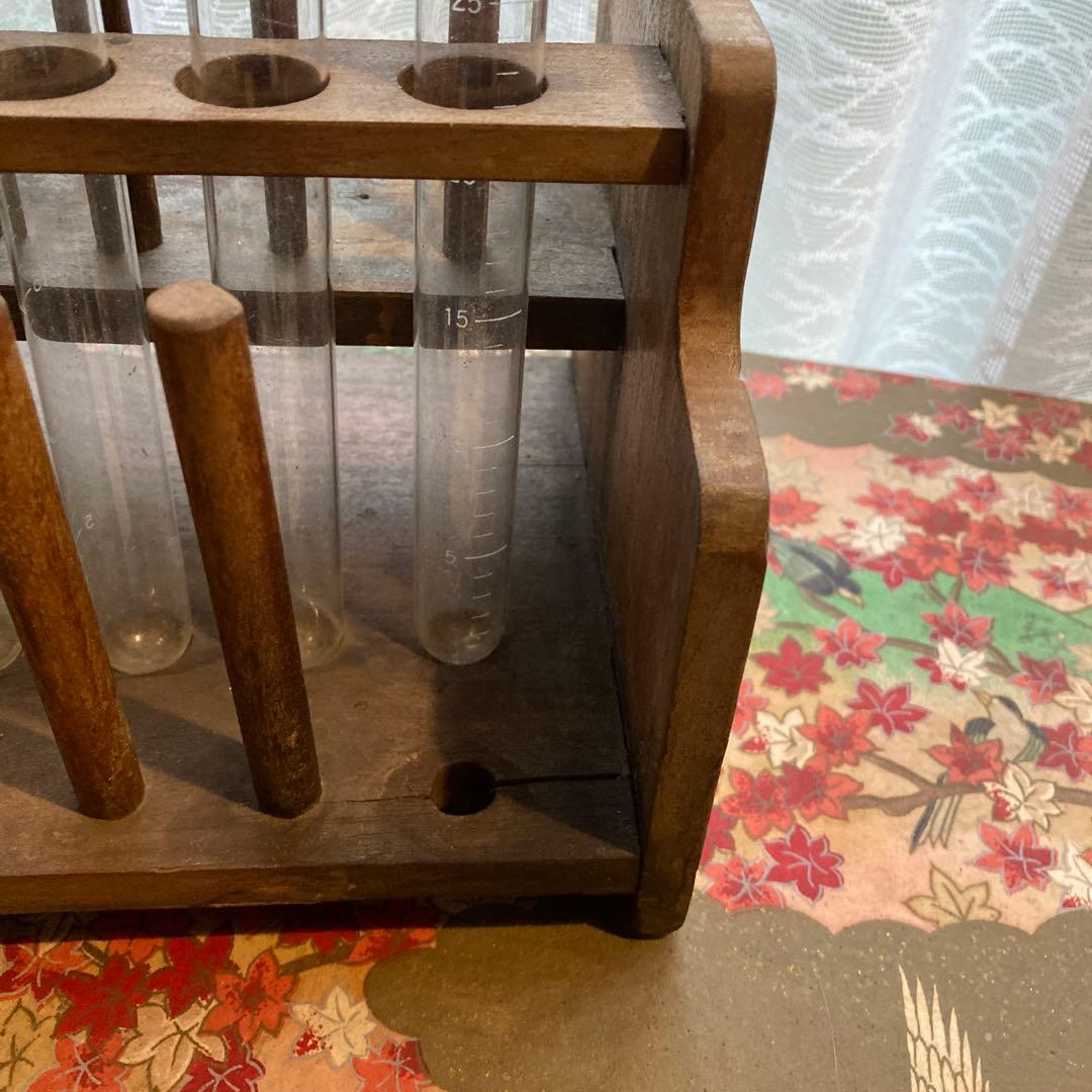 アンティーク　木製試験管立て 24本用 フラワーベース