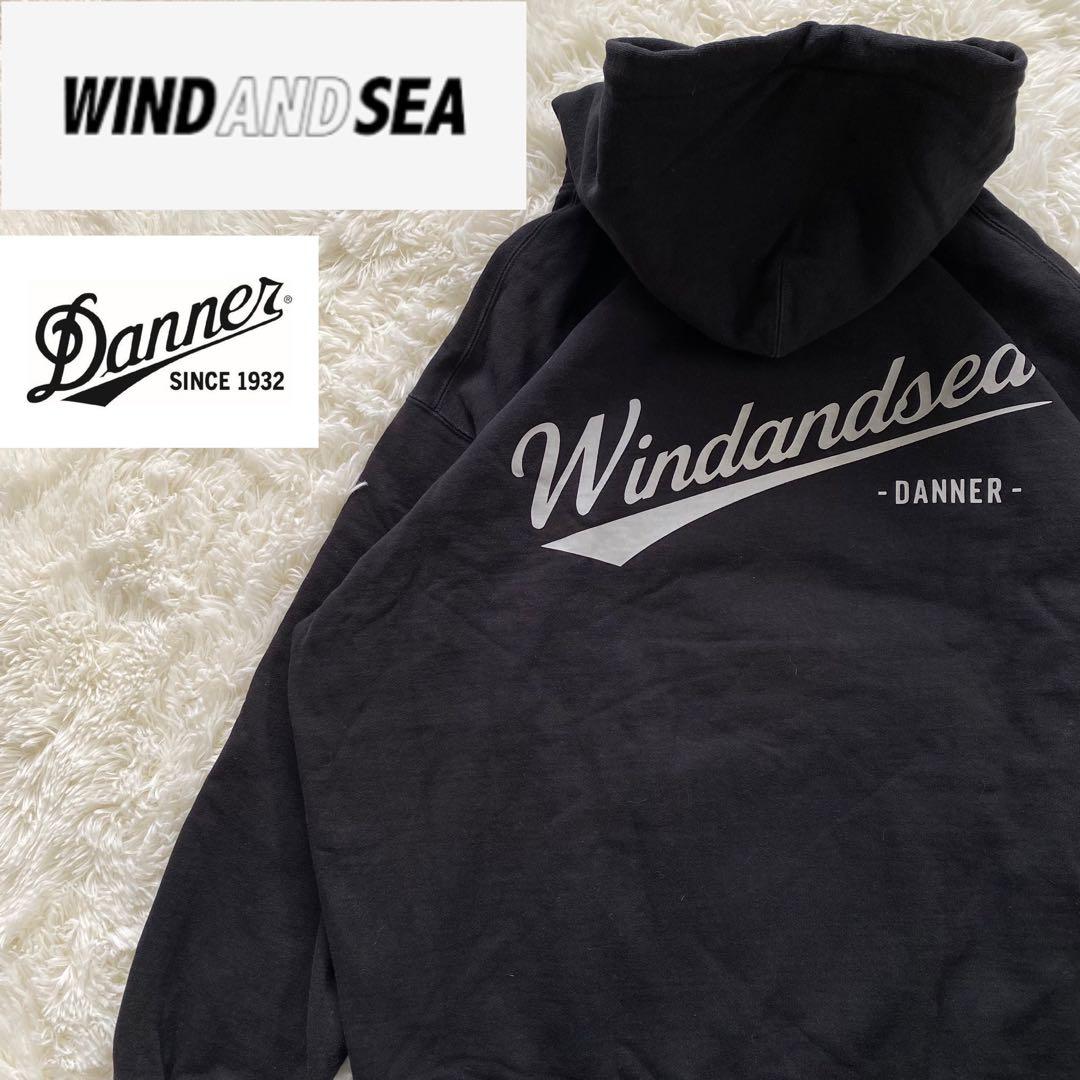 ウィンダンシー ダナー コラボ パーカー バックロゴ 黒 L パイル 希少 レア
