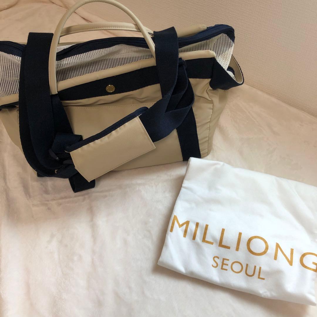 【値下げ！】 million ミリオン ベーグルバッグ ネイビー S