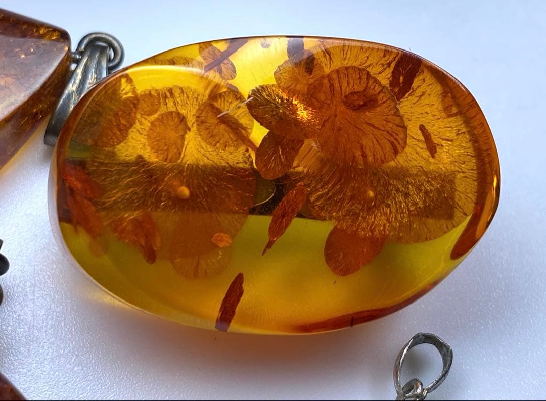 本琥珀ネックレストップ5点　30g 東Y7-0318☆1Fタトチ