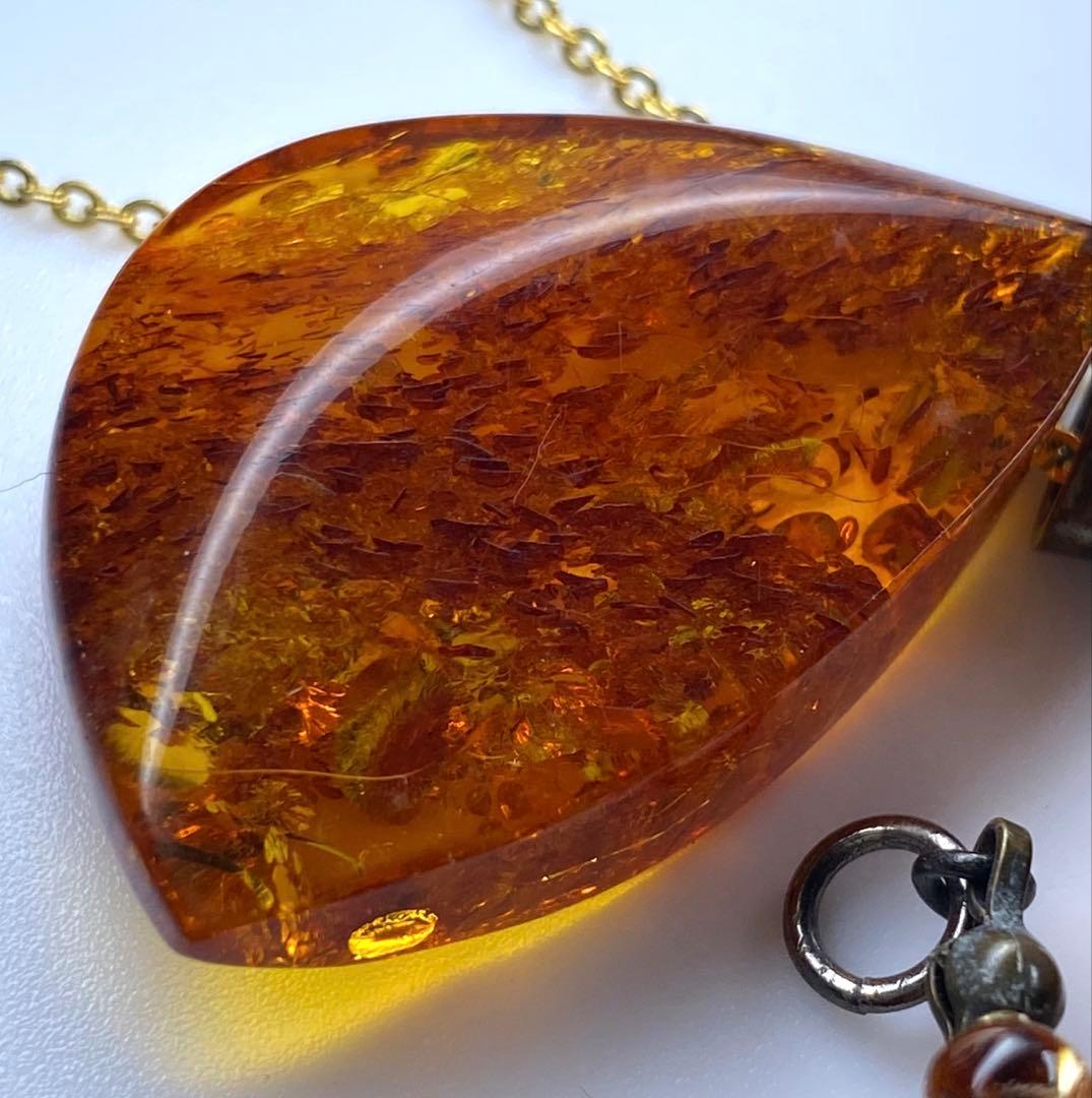 本琥珀ネックレストップ5点　30g 東Y7-0318☆1Fタトチ