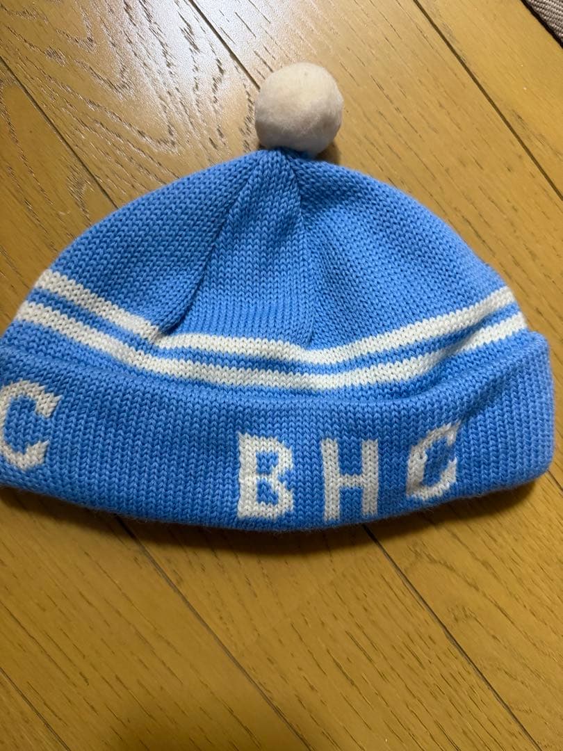 水色 BOATHOUSEニット帽 ポンポン付き