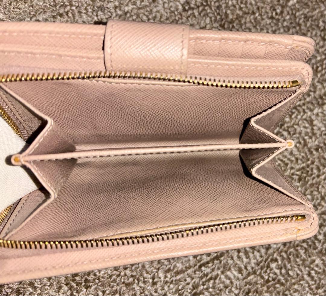 [美品]PRADA サフィアーノメタル 二つ折り財布 1ML225