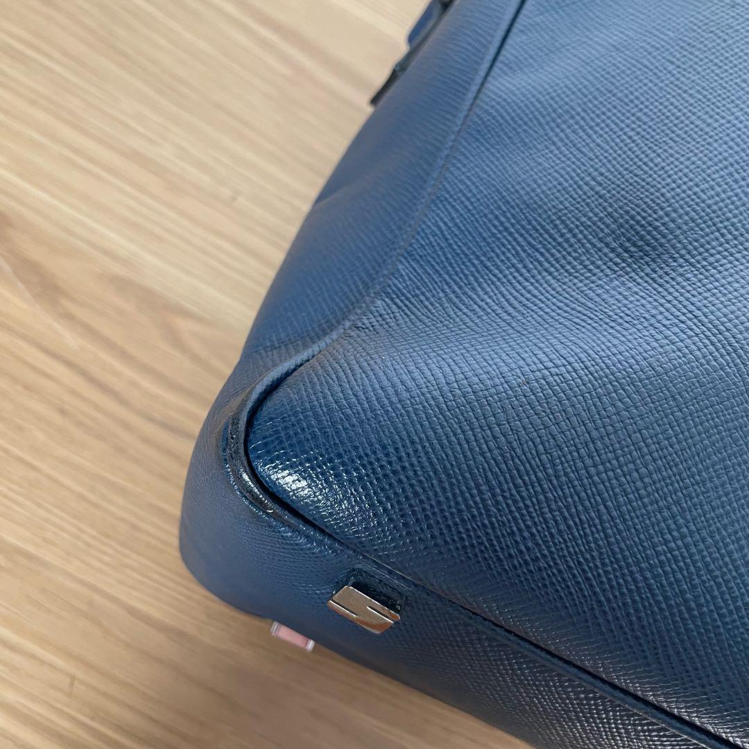 セラピアン　ビジネスバッグ　ブリーフケース　レザー　ブルー　2way