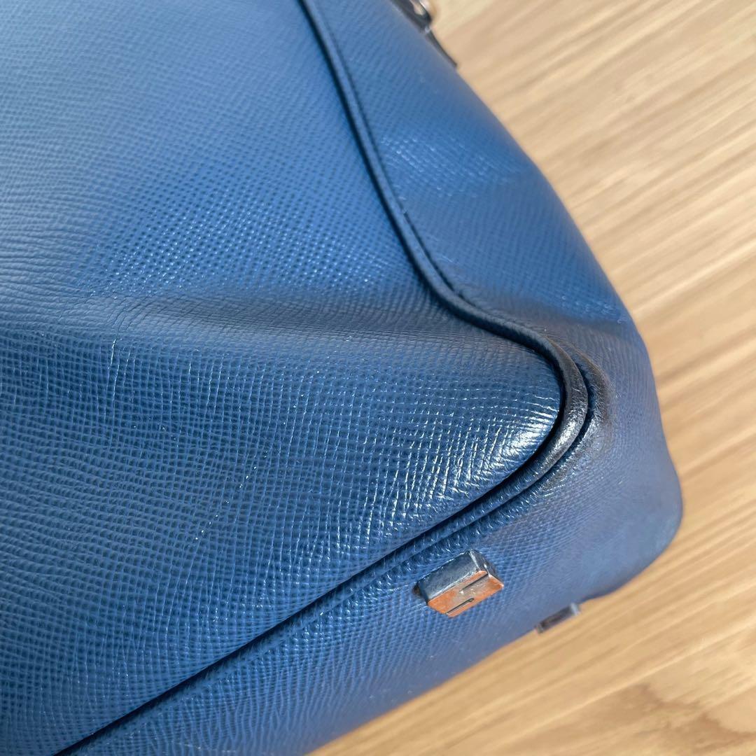 セラピアン　ビジネスバッグ　ブリーフケース　レザー　ブルー　2way