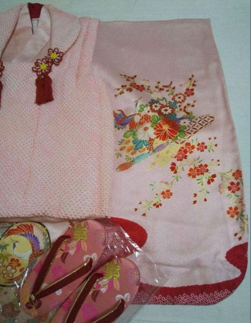 七五三 3歳　着物　正絹　総絞りフルセット