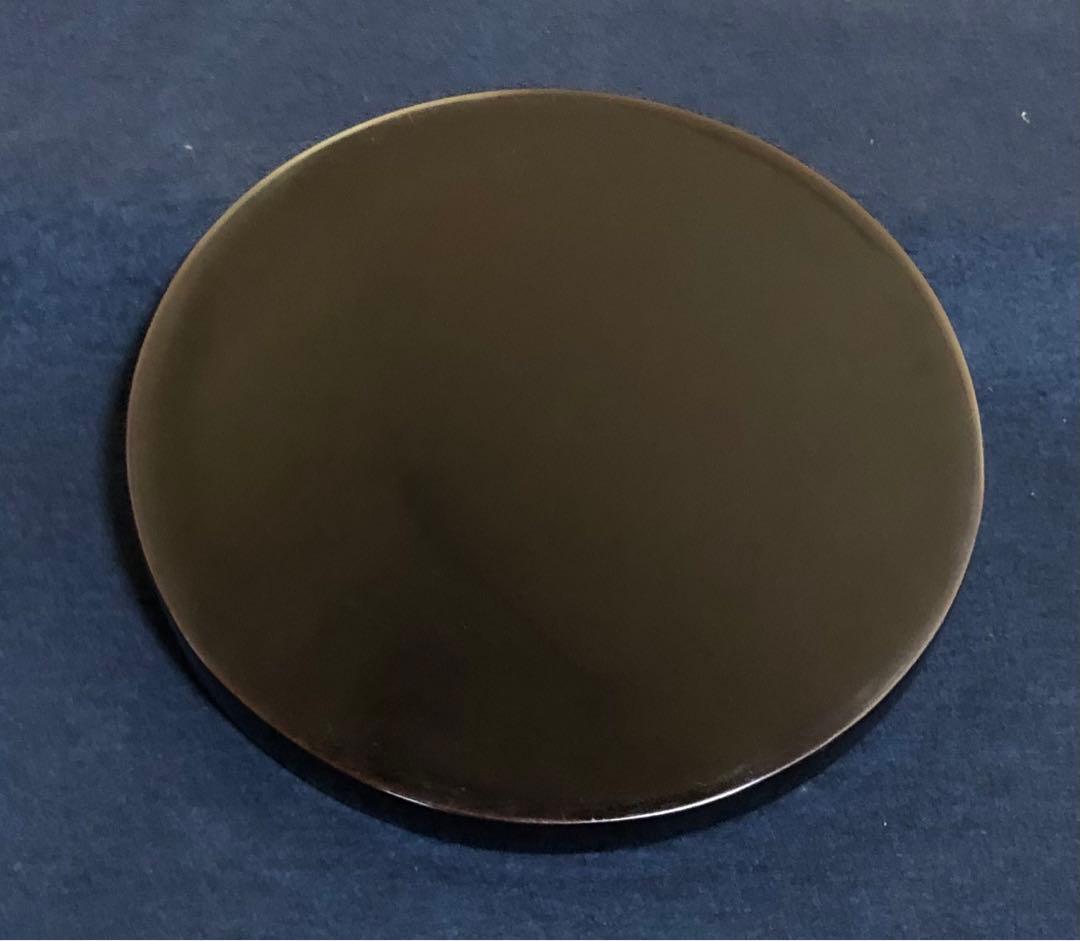 《レ》黒内朱 沈金菊図 丸盆10客 木製漆器 251125え6