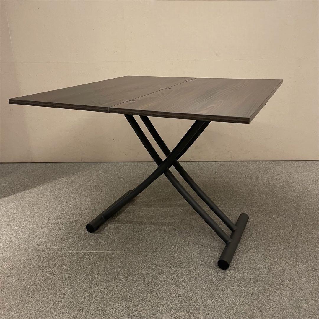 【美品】ヤマソロ 昇降テーブル グロリアス 82-645（ブラウン/ブラック）