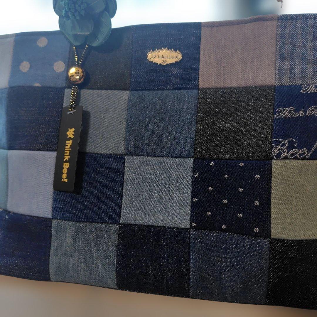 連休価格新品Think Beeパッチワークデニムハンドバッグ