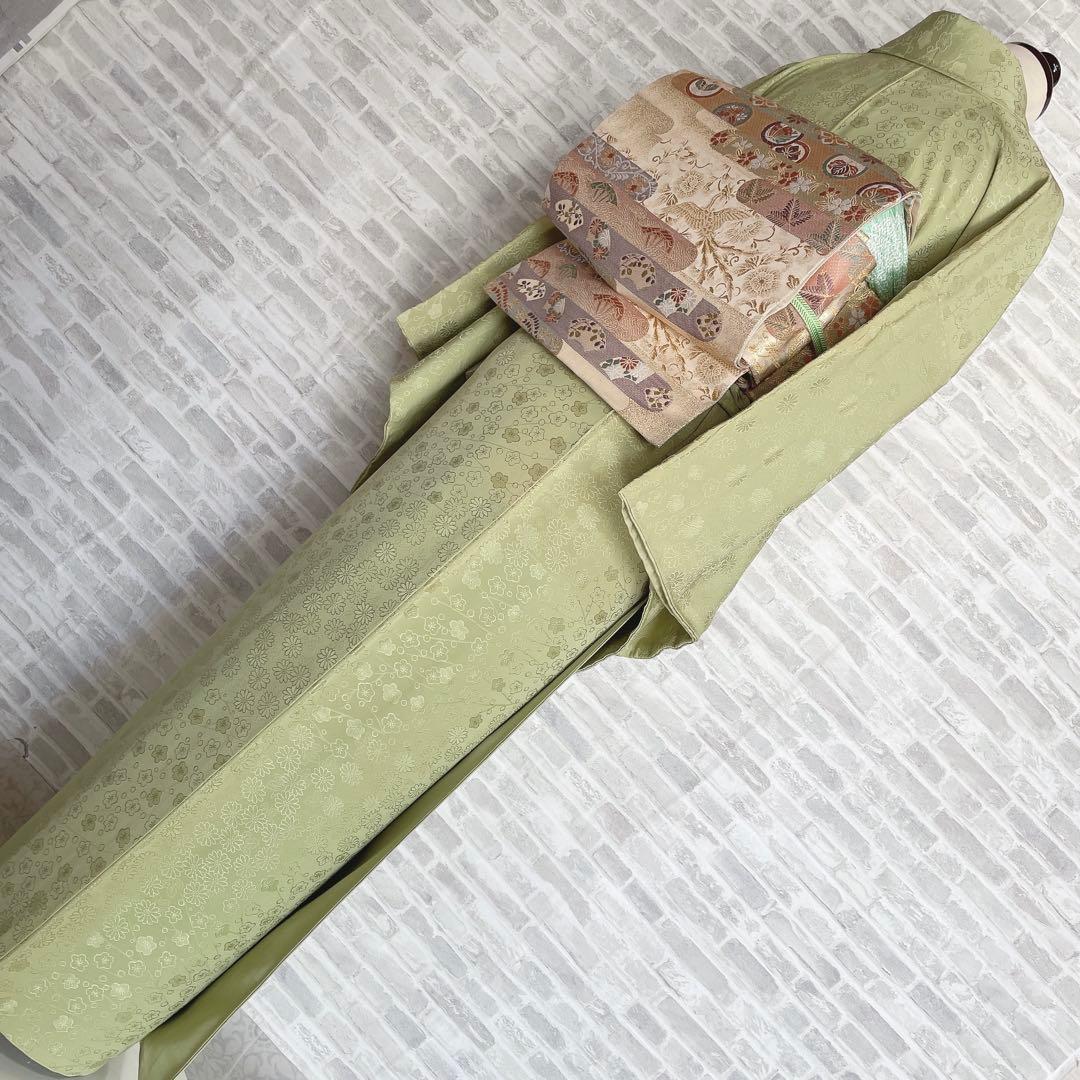 色無地　フルセット　菊　梅　地紋　難あり　練習用　シンプル　礼装　着物　I2