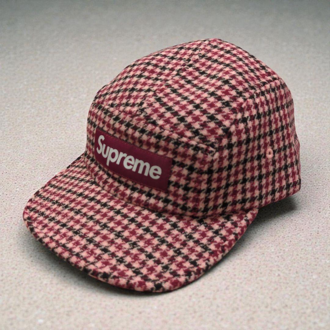 Supreme ウールキャンプキャップ ピンク 千鳥格子