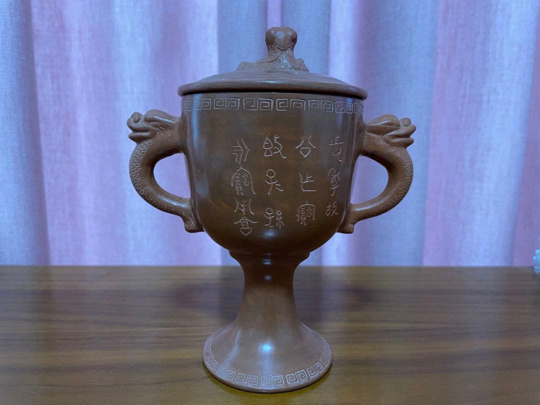 中国美術　朱泥　置物