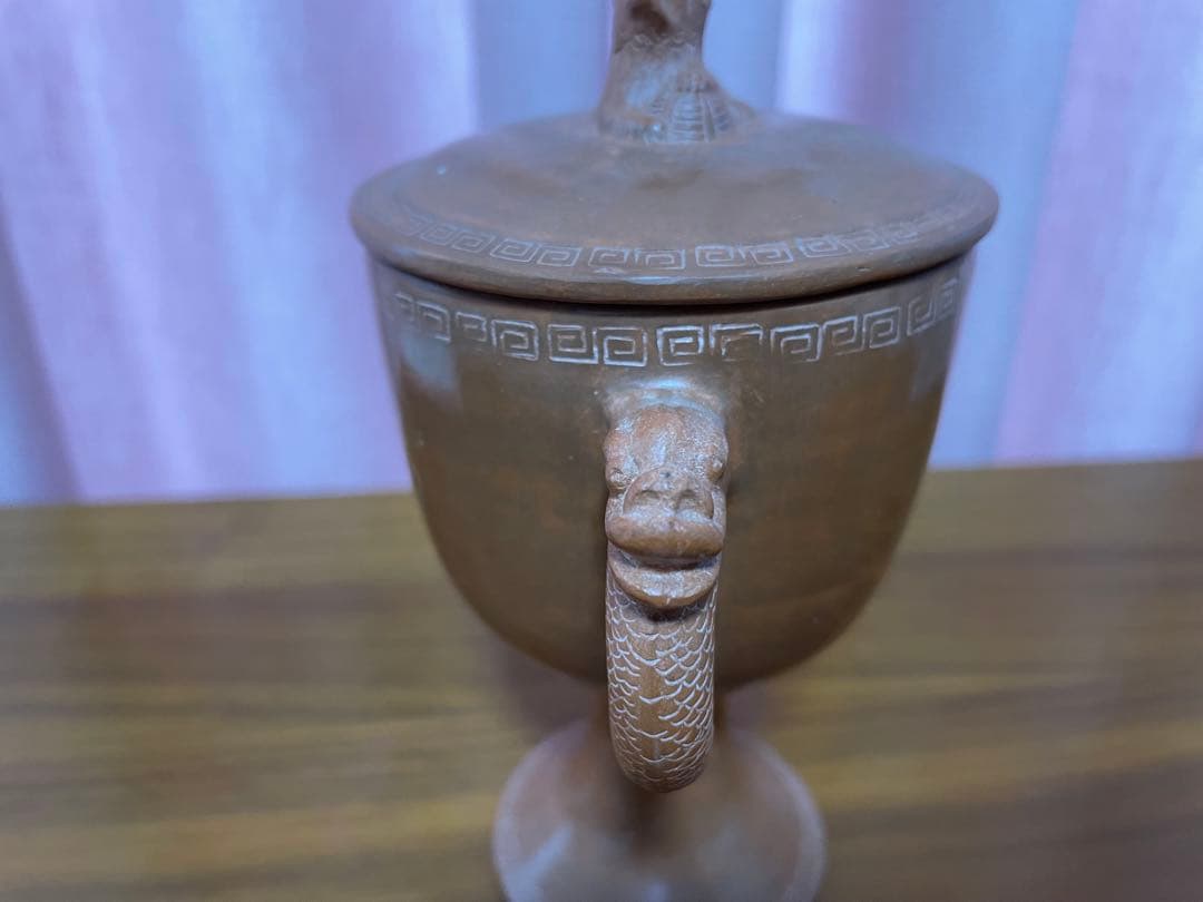 中国美術　朱泥　置物