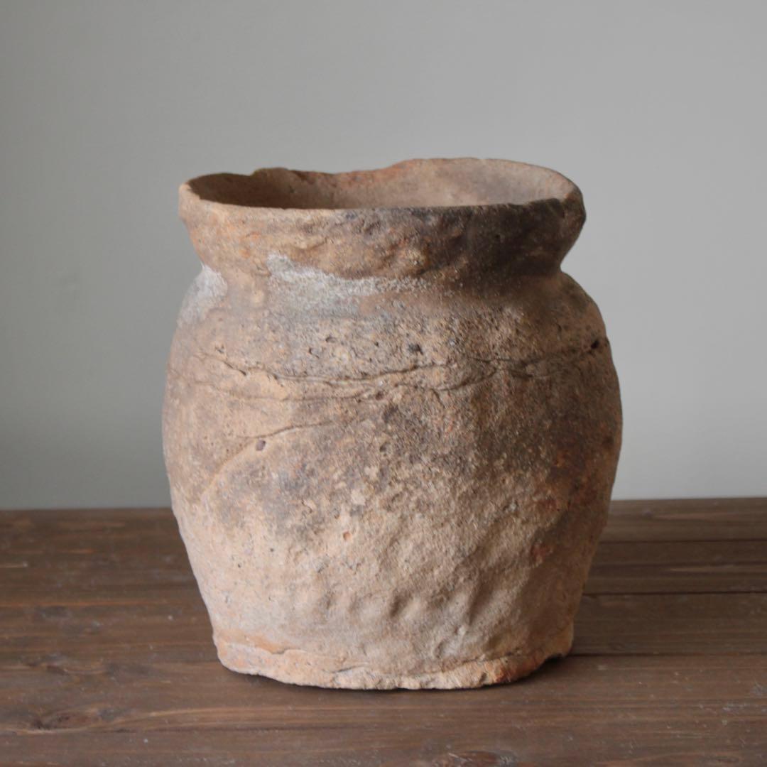 叩き跡のある 彫文 土器 壺 古美術 古道具 アンティーク