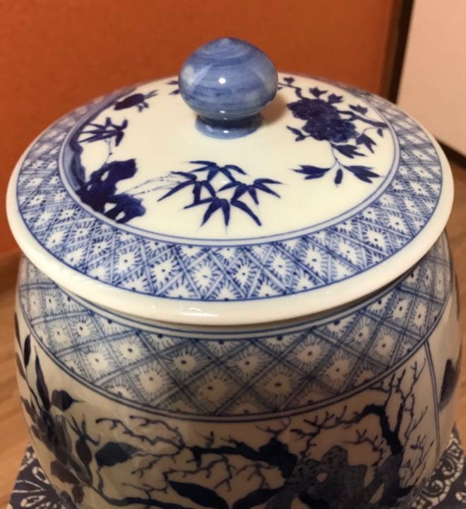 茶道具　中国製水差し　青花山水