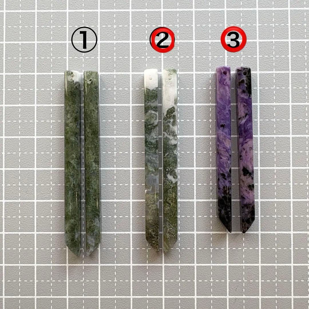 《ポメころび様》ブルートパーズ&モスアゲート＆チャロアイト＊フープイヤリング