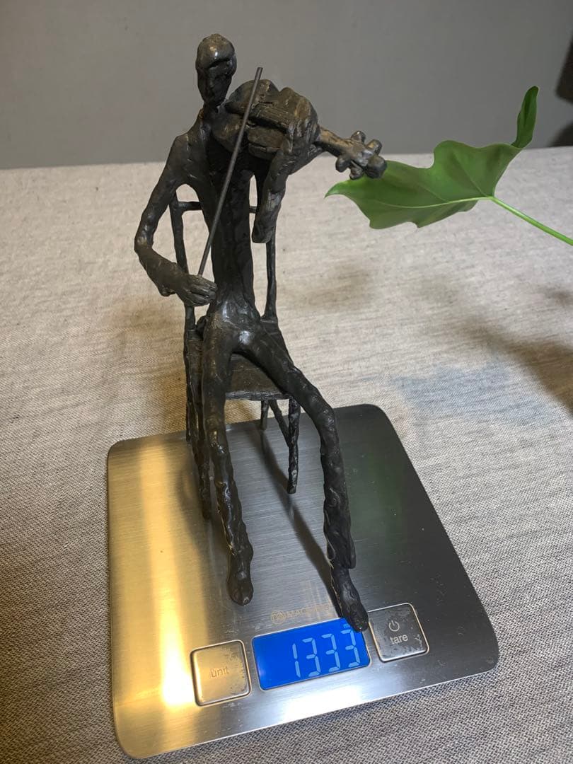 室内楽の情景 ヴァイオリン奏者 オブジェ　重厚 置物　ヴィンテージ
