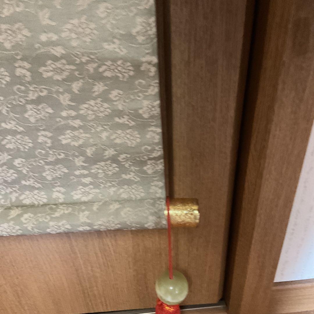 宏斎画肉筆画 紙本掛軸 【 雲上観音図 】 軸先仏具軸 良品桐箱付