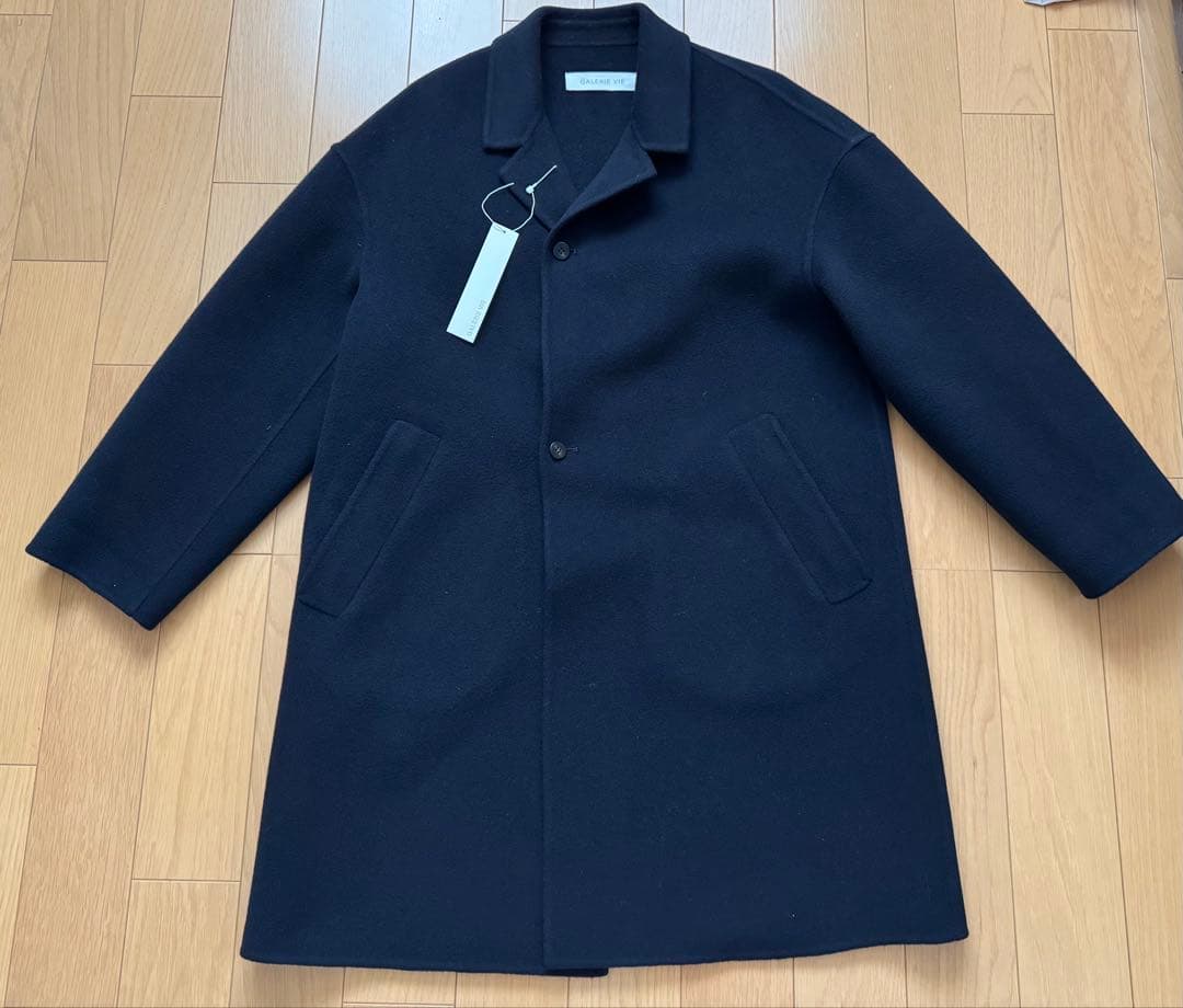 ギャルリーヴィー ウールカシミヤダブルフェイス オーバーコート ネイビー