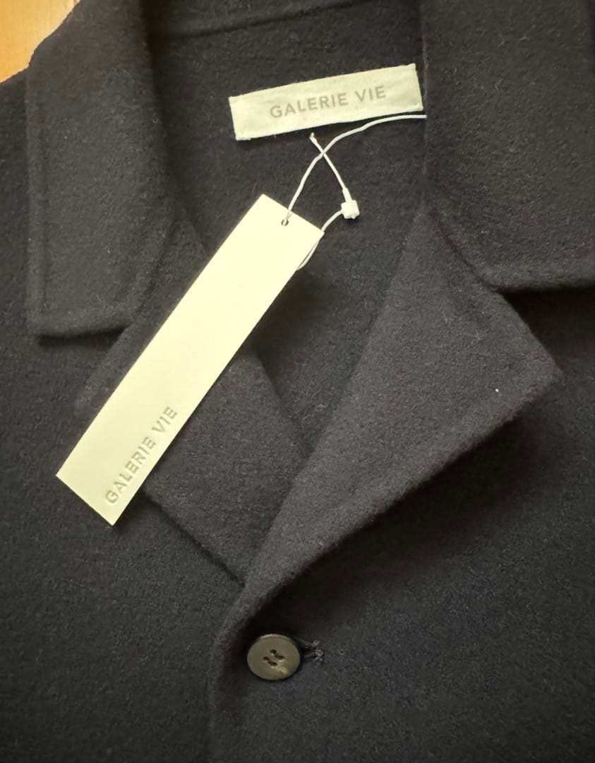 ギャルリーヴィー ウールカシミヤダブルフェイス オーバーコート ネイビー