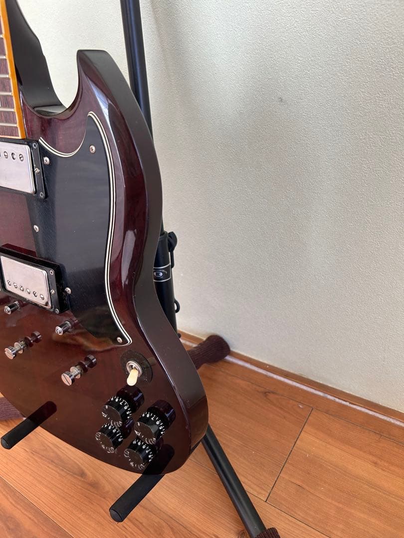 GRECO SGタイプ エレキギター ワインレッド　ソフトケース付き