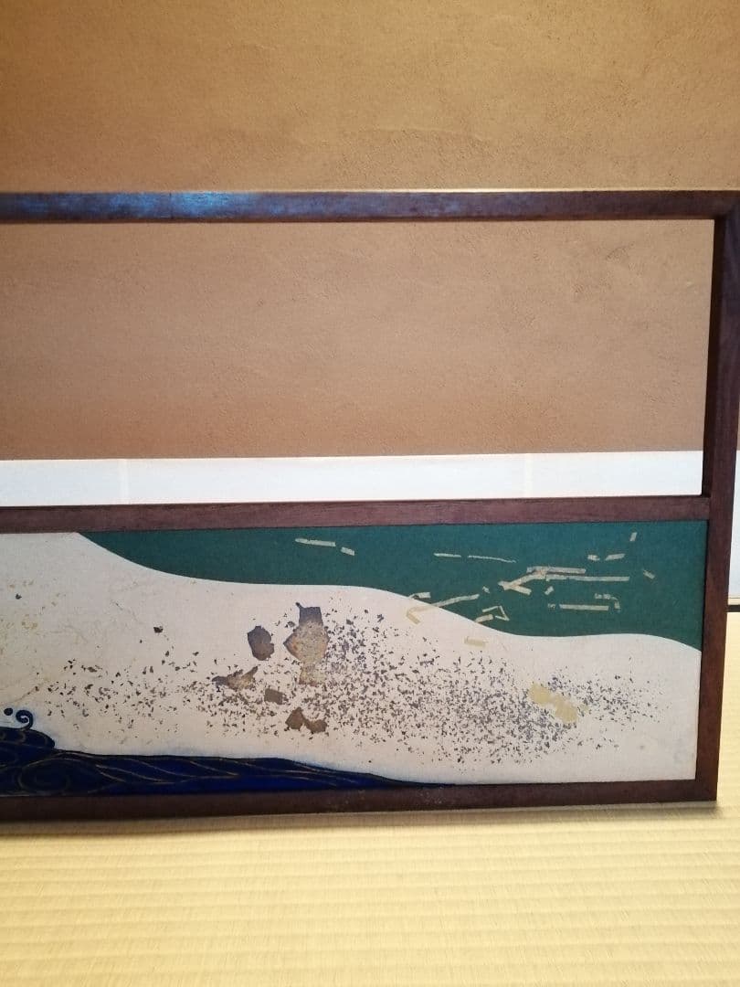 【茶道具】流水金箔ちらし絵風炉先　風炉先屏風　風炉先214