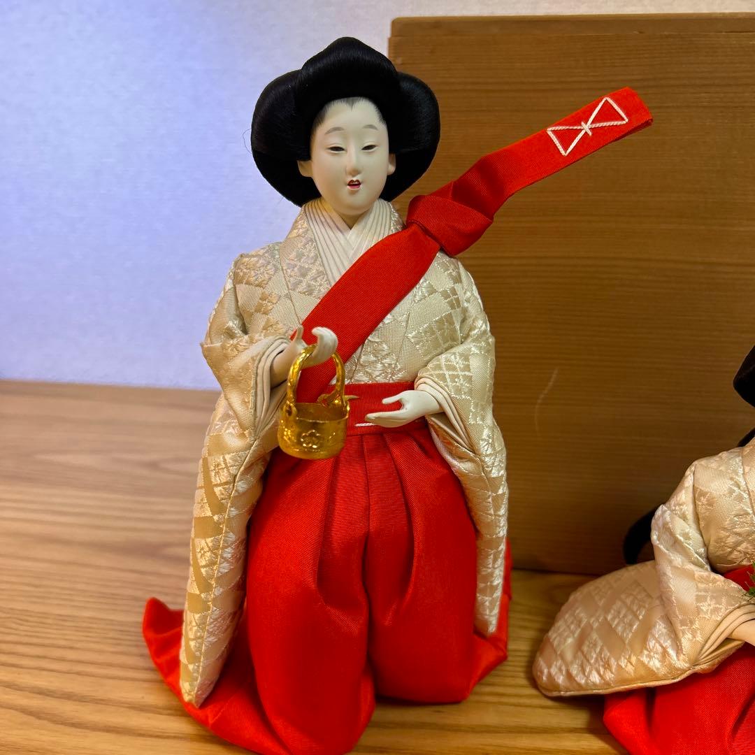 雛人形　三人官女　京人形　松屋　有職　桐箱付き
