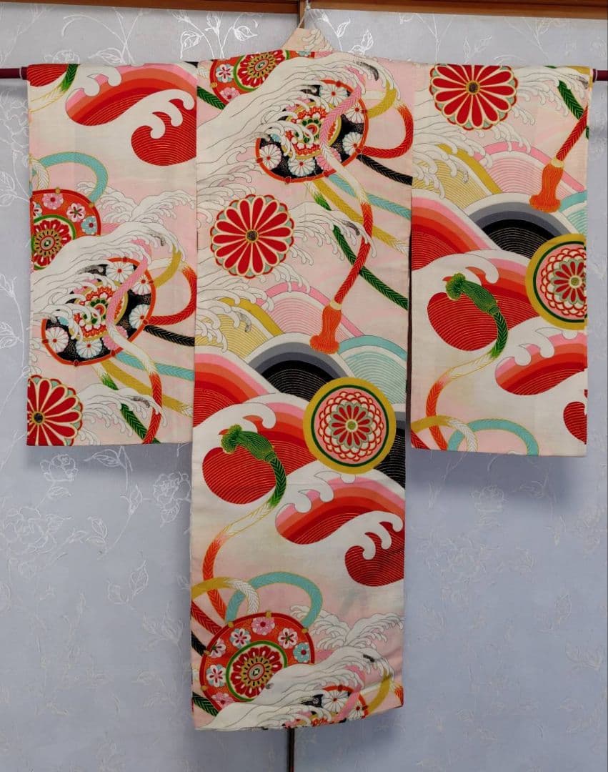 RK408アンティーク子供着物着丈94センチ裄丈40センチ正絹美品