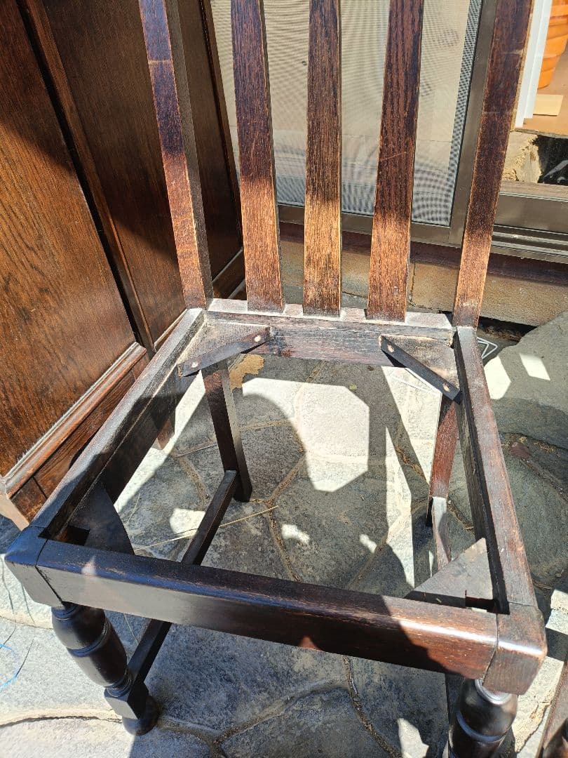 キ*ル様 アンティークチェア イギリス系 木製スラットバック椅子3脚セット