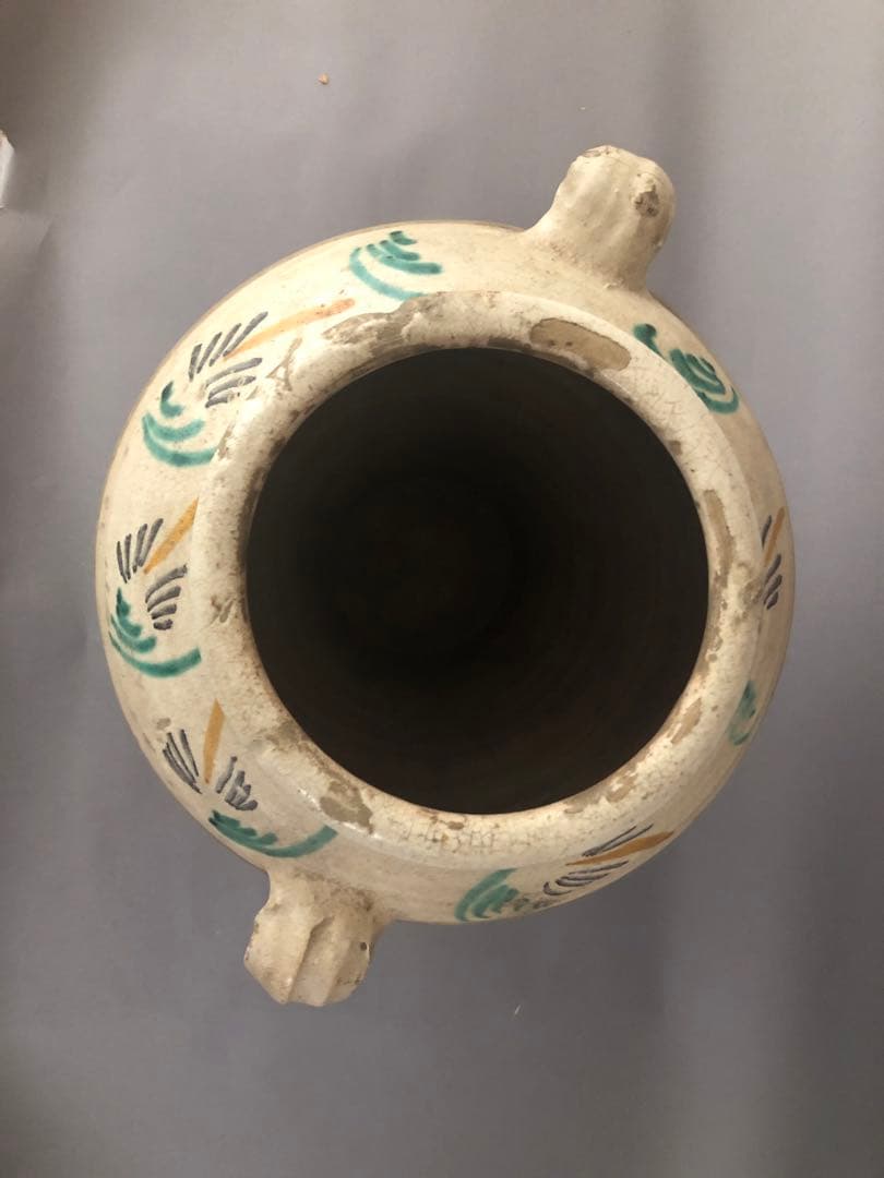 スペイン骨董　両耳壺　花瓶　アンティーク