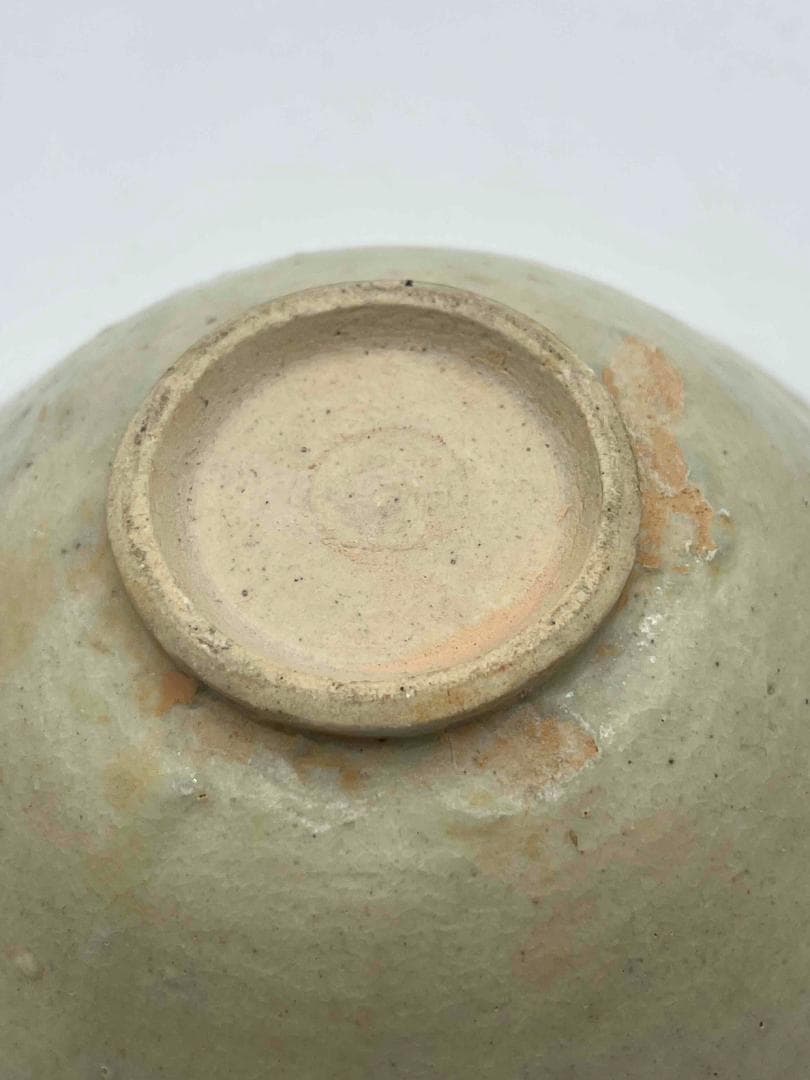 北宋時代　定窯　白釉模印花文茶碗　青磁　【旧家蔵出し】　影青(D-92)