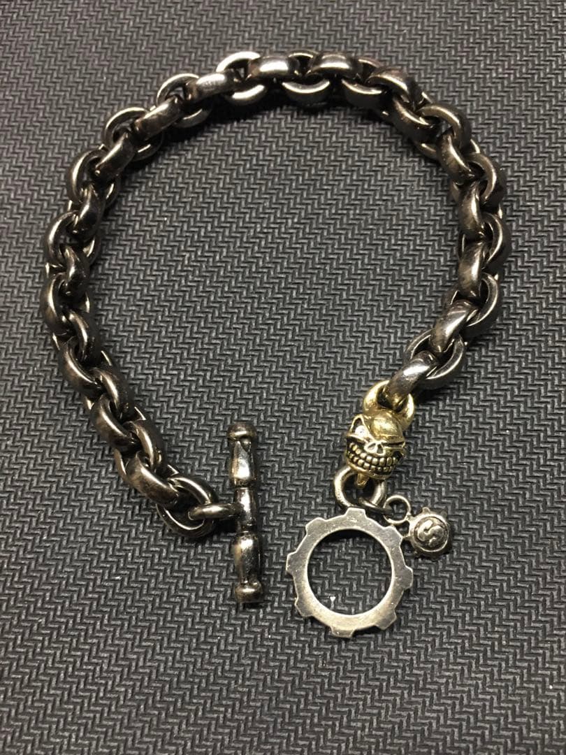 スターリンギア K18タイニースカル/ダイヤアイ/ラージプレーンリンクブラック