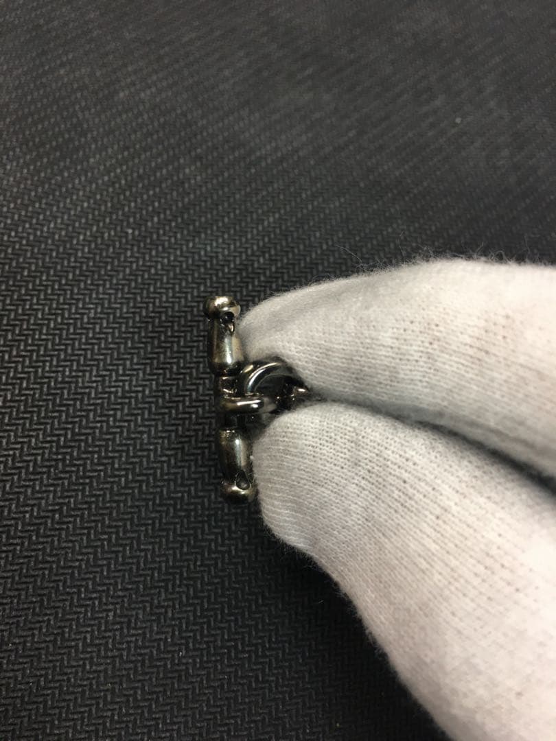 スターリンギア K18タイニースカル/ダイヤアイ/ラージプレーンリンクブラック