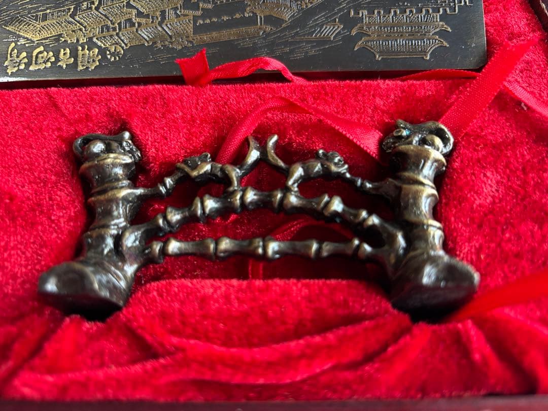 さくら専用出品です。 中国文房具セット　西湖文房銅硯　朱炳仁氏デザイン