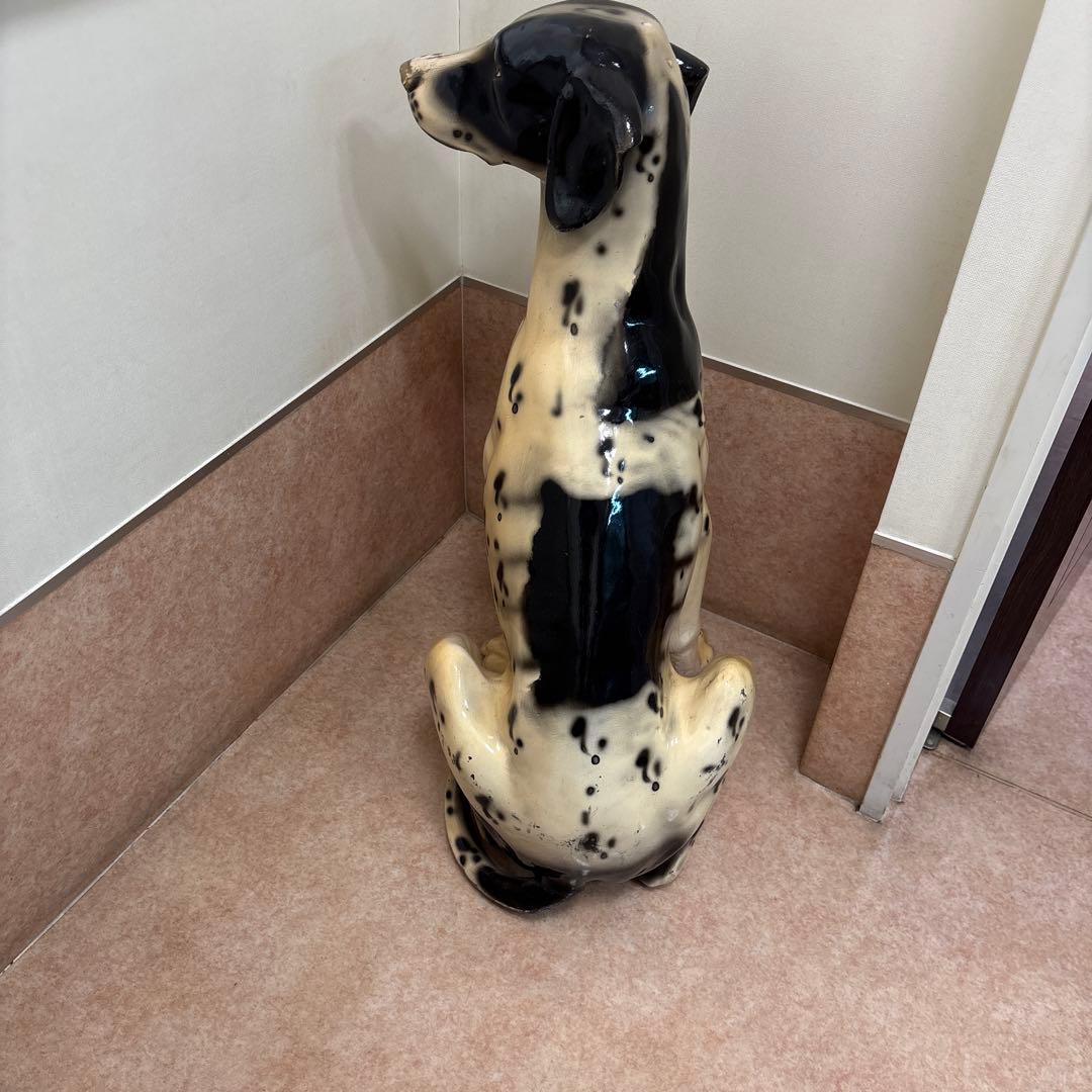 犬の置物 大型 インテリア オブジェ 高さ約75cm 木製風 ヴィンテージ感あり