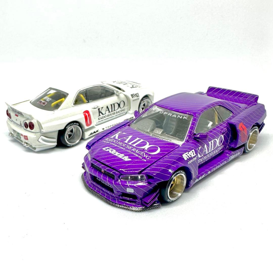 MINIGT Nissan スカイライン GT-R R34 街道ハウス 2セット