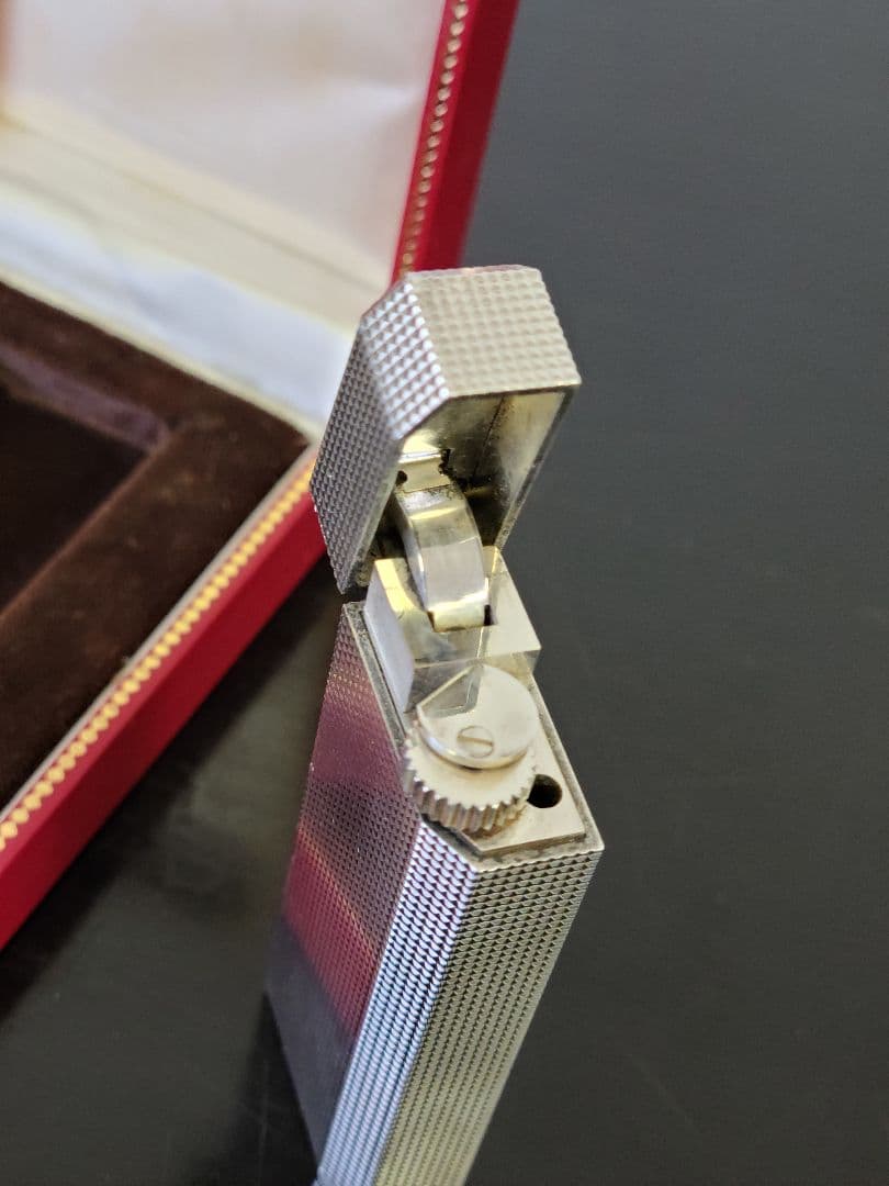 Cartier シルバーライター 専用ケース付き 五角形