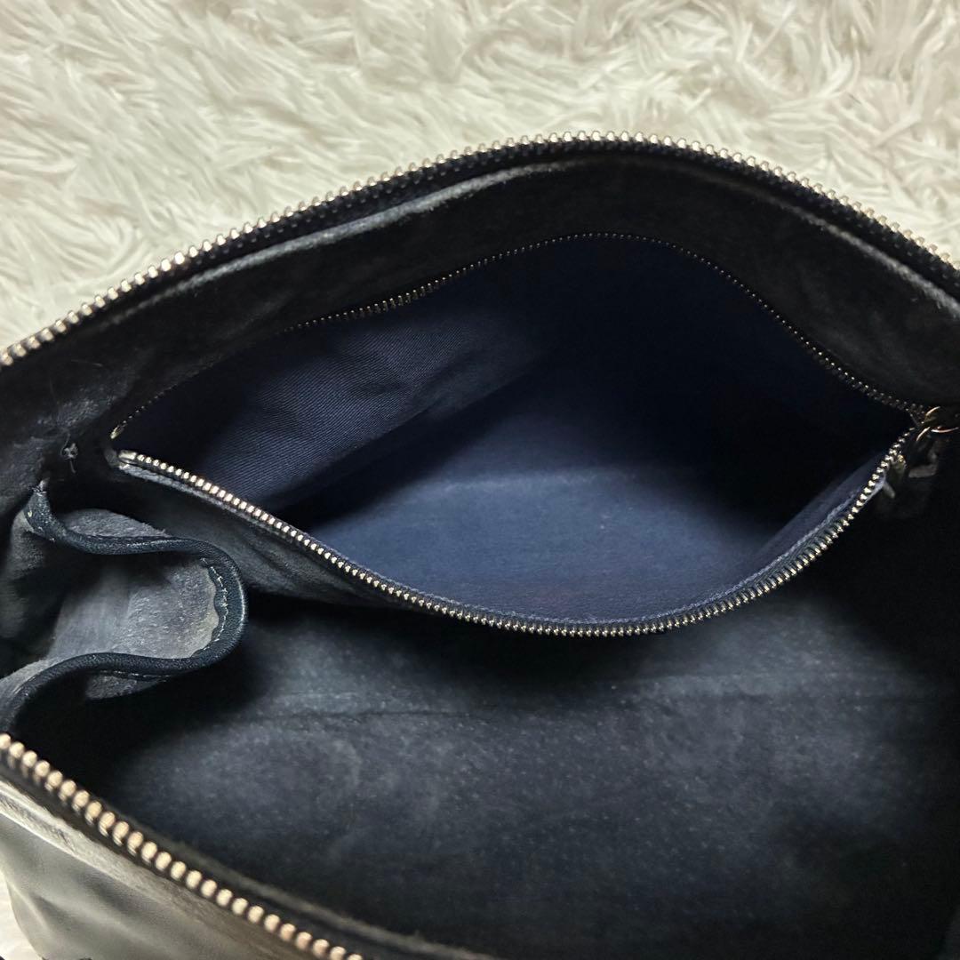 HIROFU ヒロフ　ワンショルダーバッグ　レザー　牛革　Hロゴ　ブラック