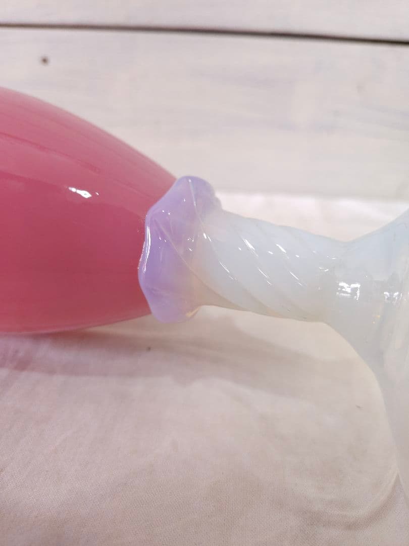 フランスアンティーク オパリンガラス 花瓶 一輪挿し 花器 フラワーベース