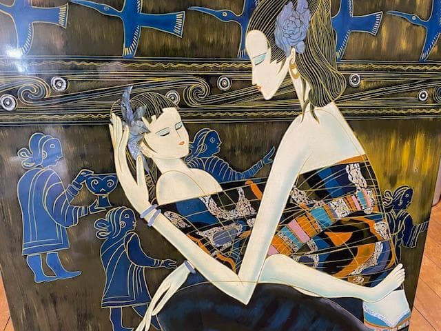 現代アート 漆芸 母子像