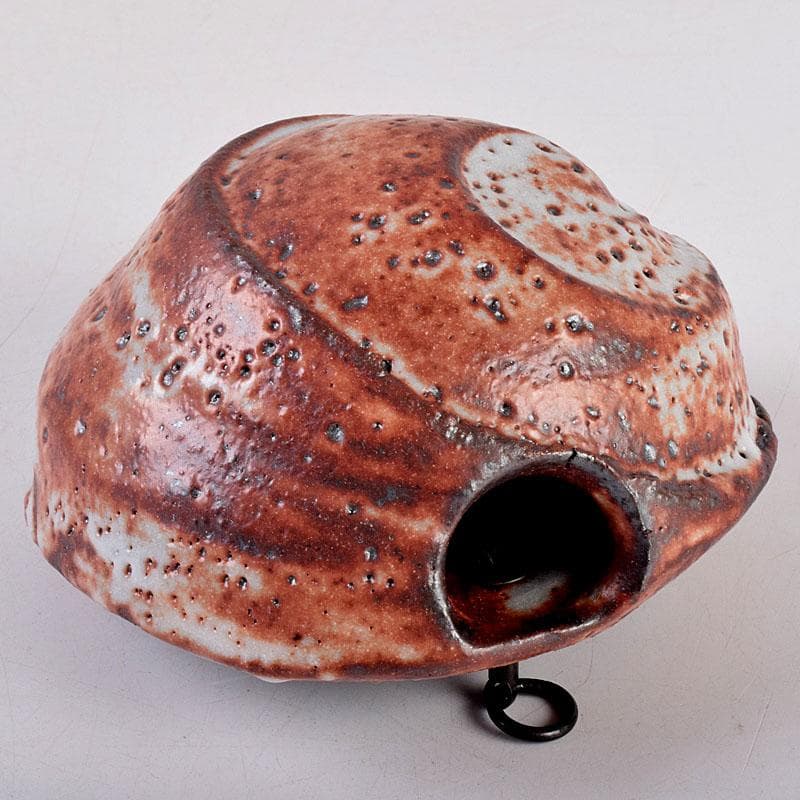 茶道具　美濃焼　深山窯　阪口浩史作　志野掛花入　共布　共箱　C　8390