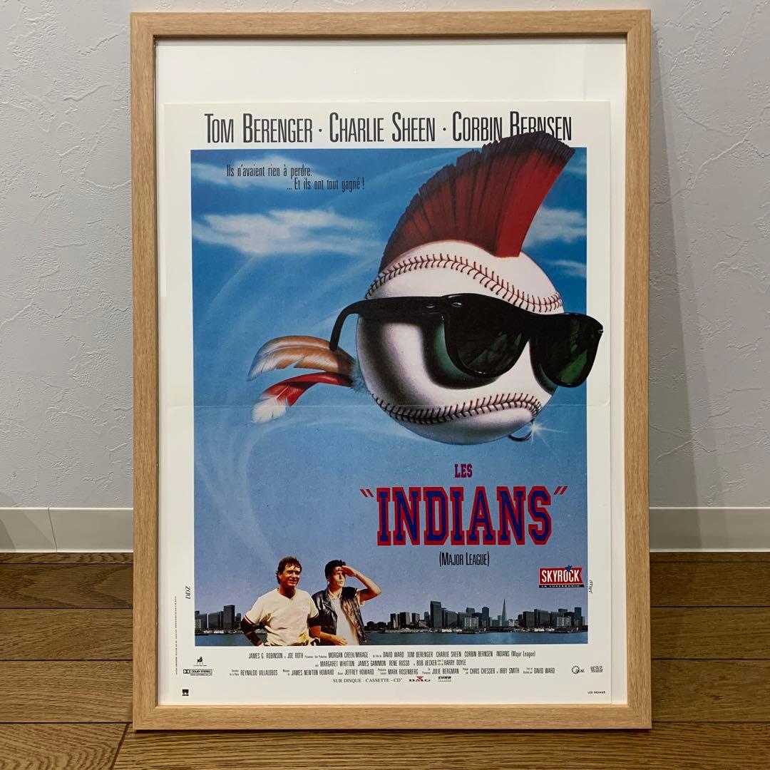 【1枚のみ】インディアンス/メジャーリーグ　フランス版ポスター　チャーリーシーン