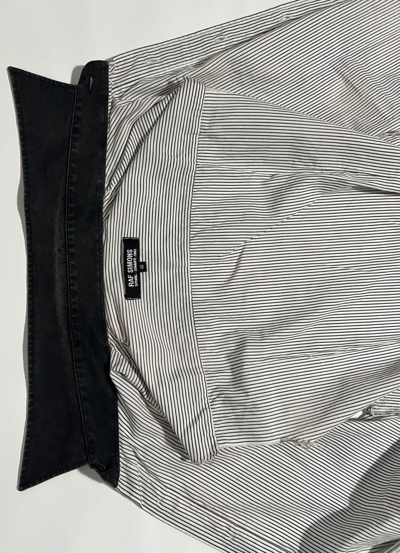難あり 48 raf simons 2003SS ストライプ ノースリーブシャツ