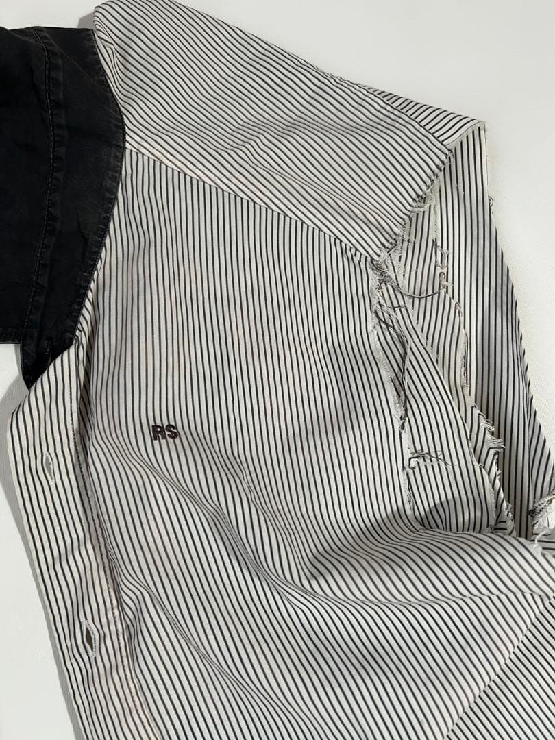 難あり 48 raf simons 2003SS ストライプ ノースリーブシャツ