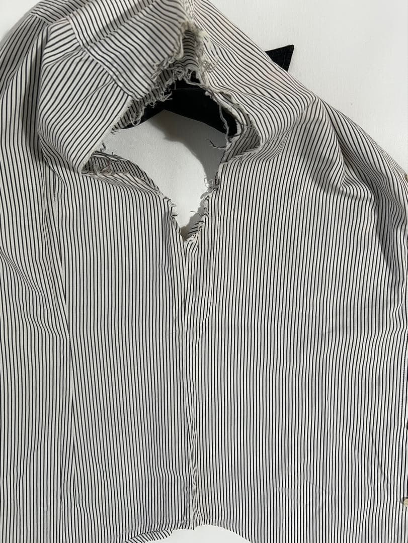 難あり 48 raf simons 2003SS ストライプ ノースリーブシャツ