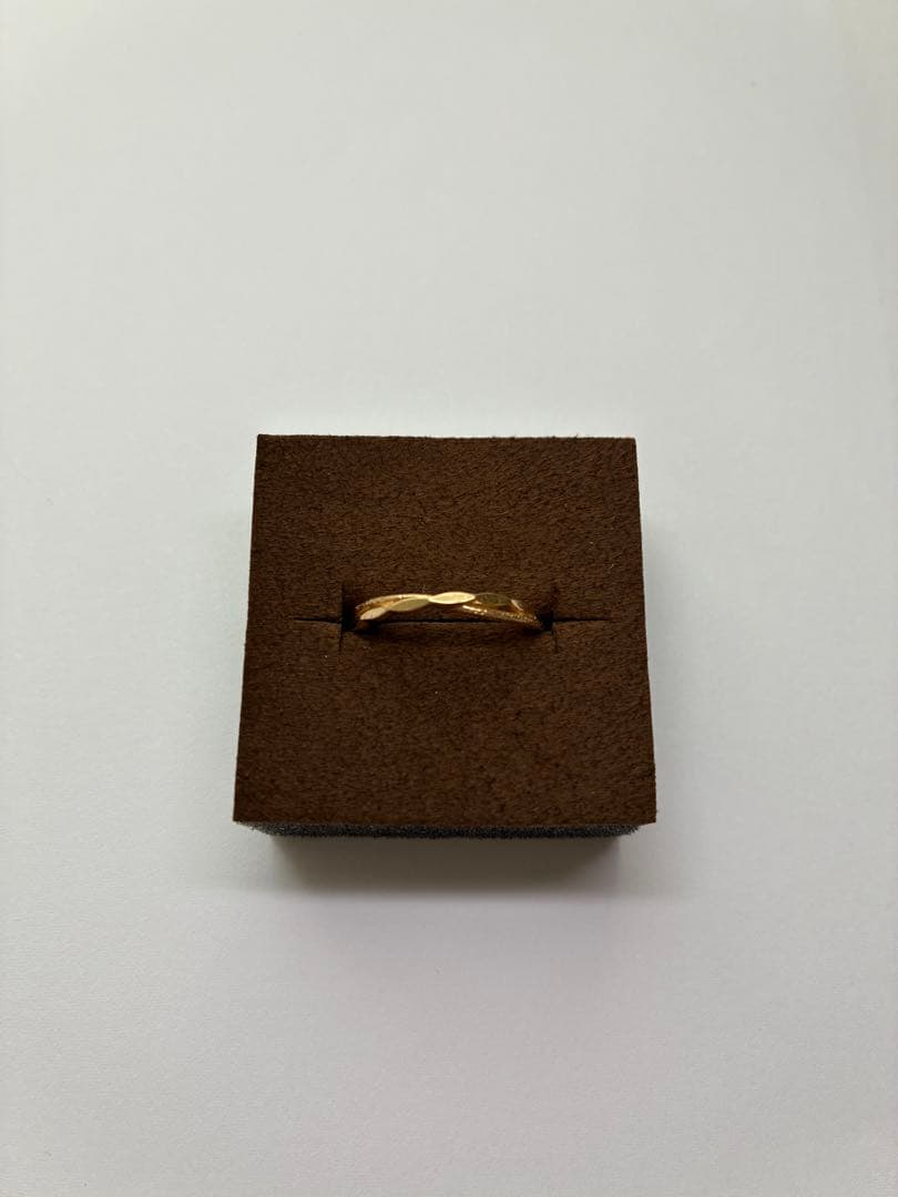 agete アガット K10 ツイストデザイン リング 9号 ゴールド 箱付き