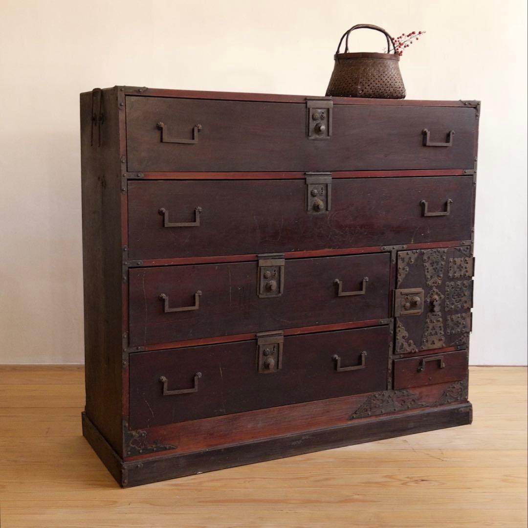 和箪笥　チェスト　M057　古道具　古家具　ビンテージ　アンティーク　レトロ