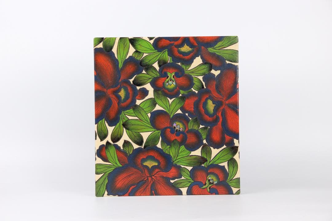 二代雲山作　蒔絵彩色　胡蝶蘭図　漆塗　硯箱　書道具　美品　時代物 EG1-20