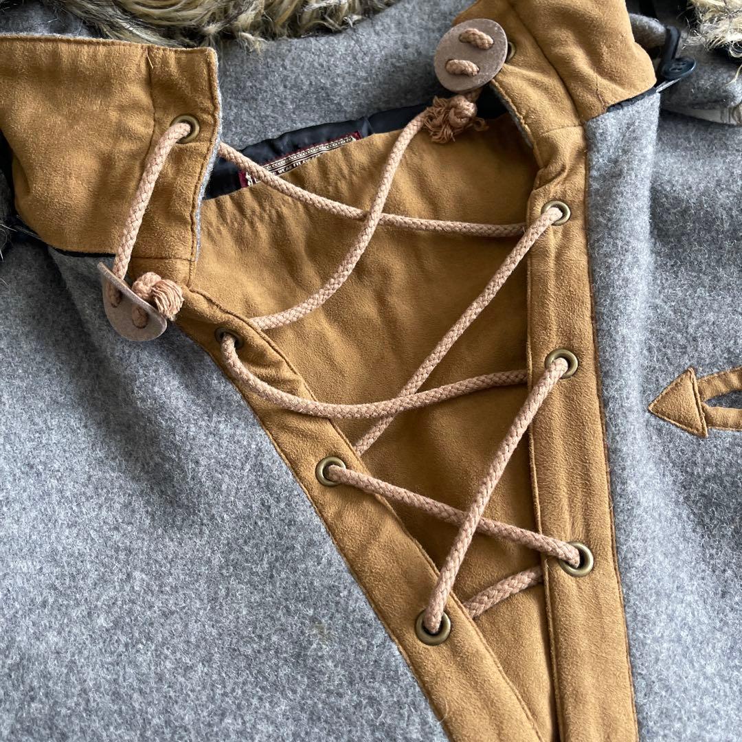 FJALLRAVEN ヴィンテージフード付、ウールアノラック　LLサイズ