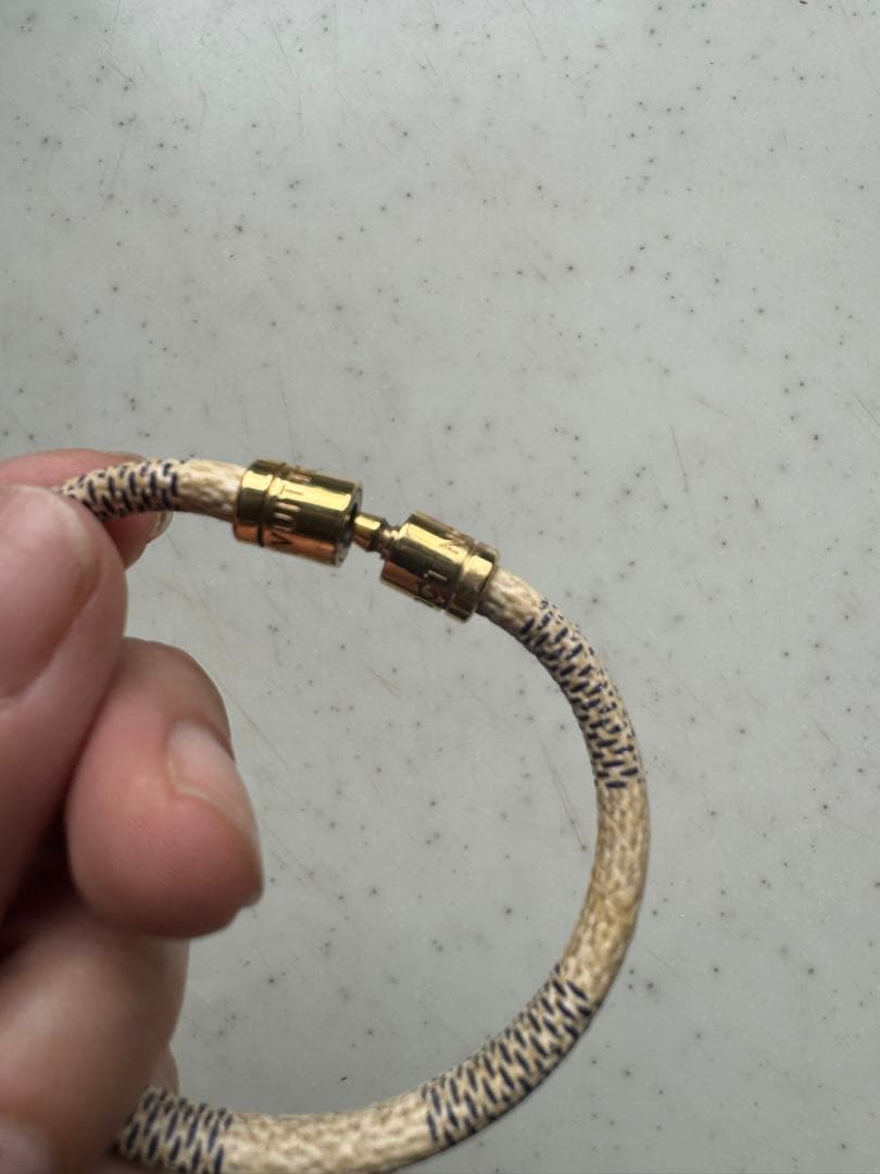 ルイヴィトン　ブレスレット　ダミエアズール　キープイット　ゴールド金具